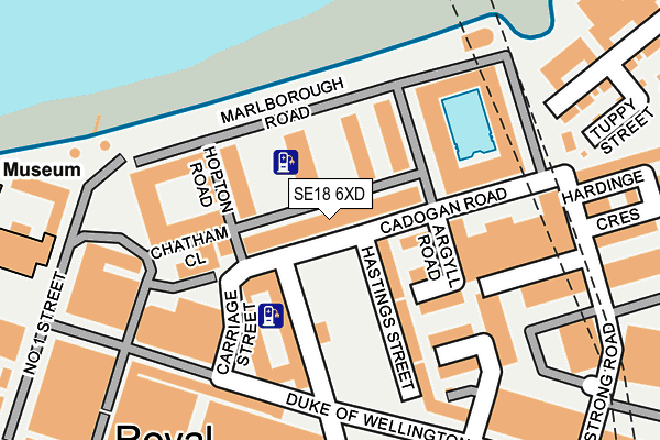 SE18 6XD map - OS OpenMap – Local (Ordnance Survey)