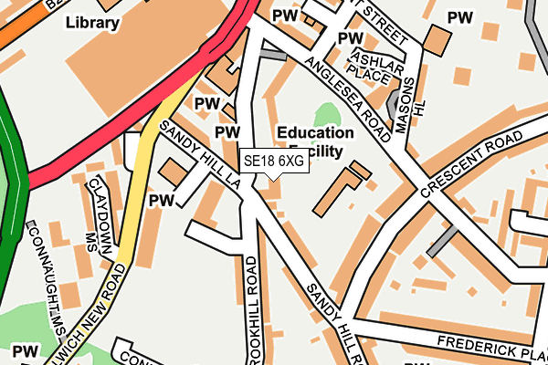 SE18 6XG map - OS OpenMap – Local (Ordnance Survey)