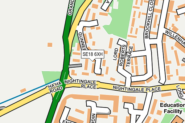 SE18 6XH map - OS OpenMap – Local (Ordnance Survey)