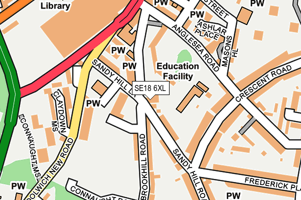 SE18 6XL map - OS OpenMap – Local (Ordnance Survey)