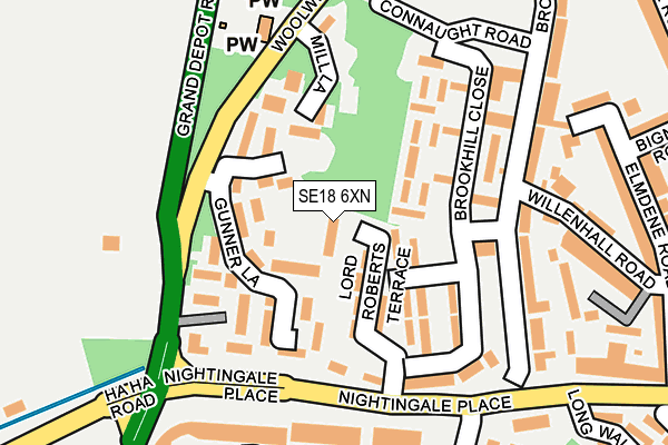 SE18 6XN map - OS OpenMap – Local (Ordnance Survey)