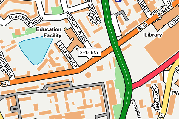 SE18 6XY map - OS OpenMap – Local (Ordnance Survey)