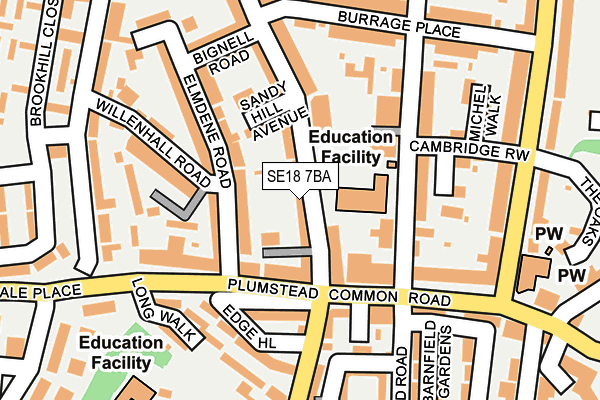 SE18 7BA map - OS OpenMap – Local (Ordnance Survey)