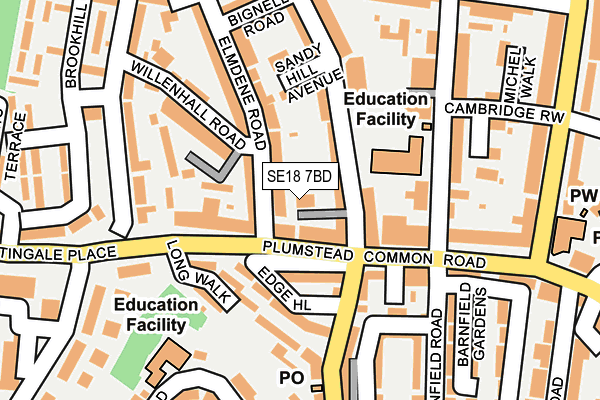 SE18 7BD map - OS OpenMap – Local (Ordnance Survey)