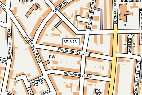 SE18 7BJ map - OS OpenMap – Local (Ordnance Survey)