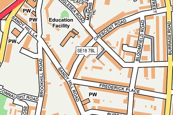 SE18 7BL map - OS OpenMap – Local (Ordnance Survey)