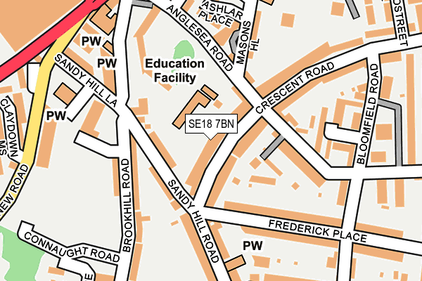 SE18 7BN map - OS OpenMap – Local (Ordnance Survey)