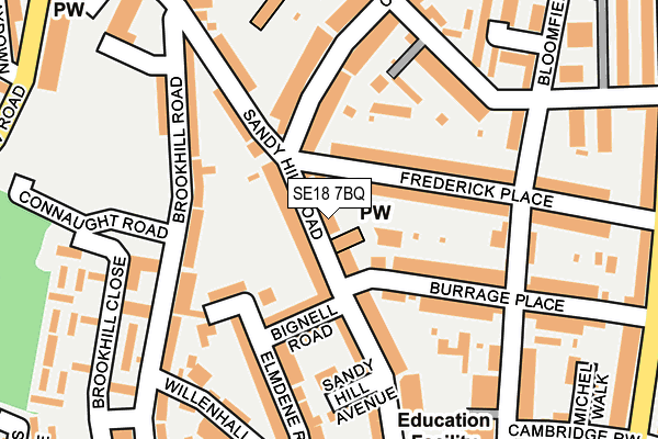 SE18 7BQ map - OS OpenMap – Local (Ordnance Survey)