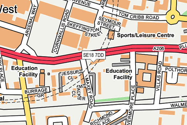 SE18 7DD map - OS OpenMap – Local (Ordnance Survey)