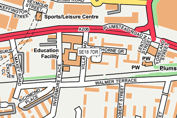 SE18 7DR map - OS OpenMap – Local (Ordnance Survey)