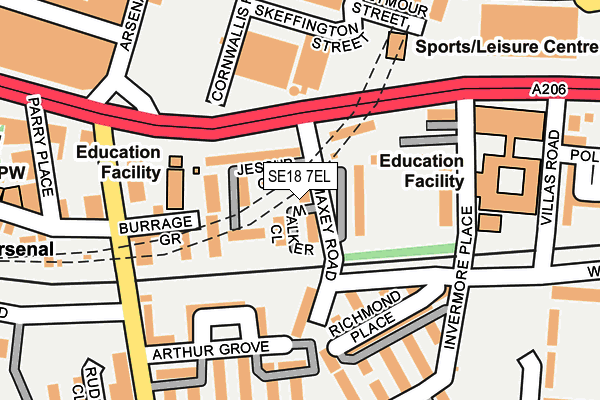 SE18 7EL map - OS OpenMap – Local (Ordnance Survey)