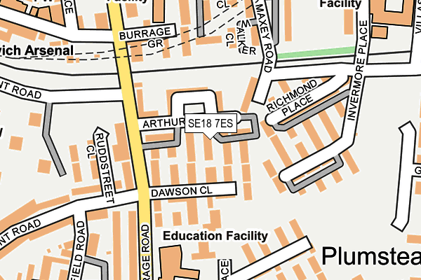 SE18 7ES map - OS OpenMap – Local (Ordnance Survey)