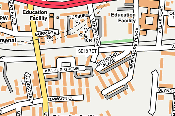 SE18 7ET map - OS OpenMap – Local (Ordnance Survey)