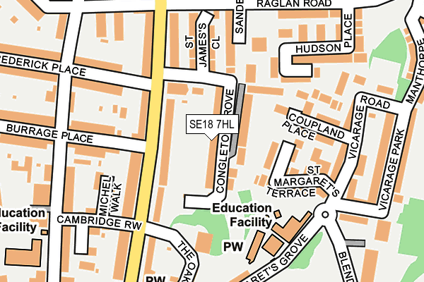 SE18 7HL map - OS OpenMap – Local (Ordnance Survey)