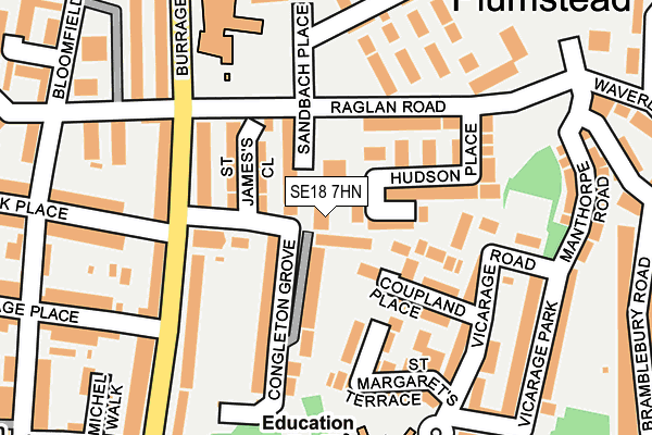 SE18 7HN map - OS OpenMap – Local (Ordnance Survey)