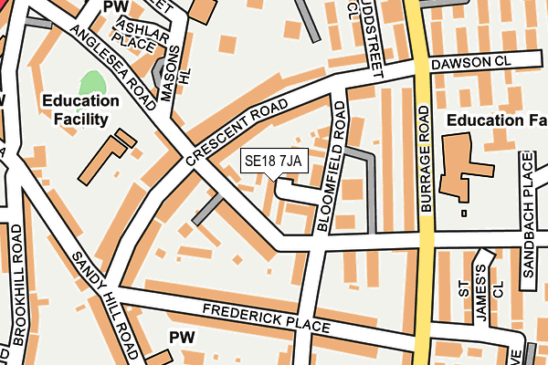 SE18 7JA map - OS OpenMap – Local (Ordnance Survey)
