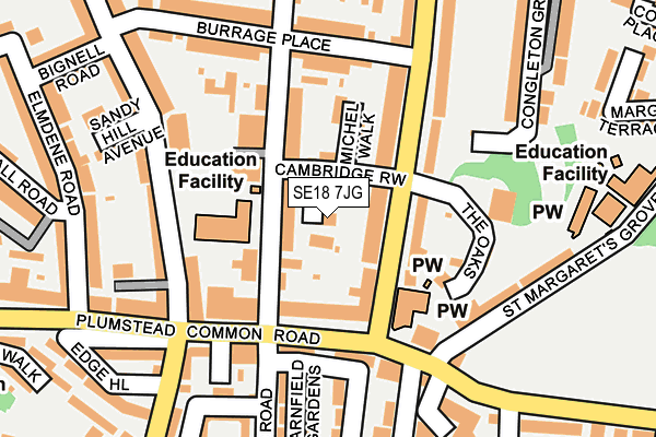 SE18 7JG map - OS OpenMap – Local (Ordnance Survey)