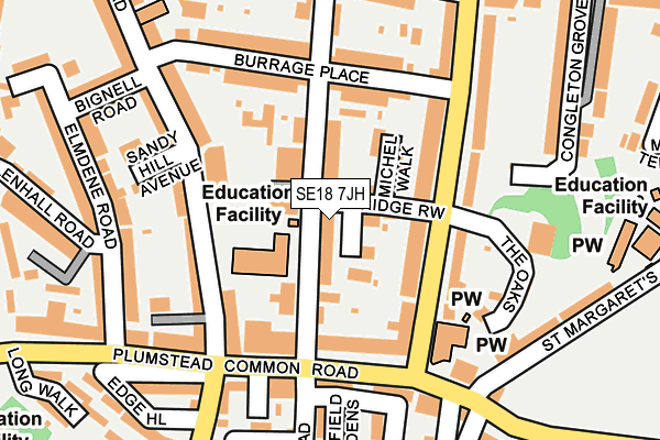 SE18 7JH map - OS OpenMap – Local (Ordnance Survey)