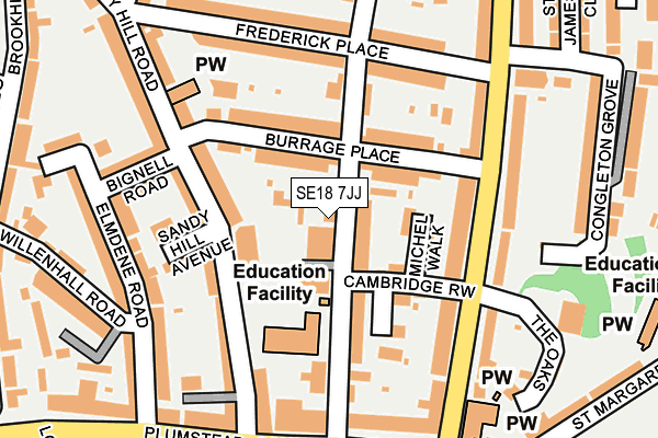 SE18 7JJ map - OS OpenMap – Local (Ordnance Survey)