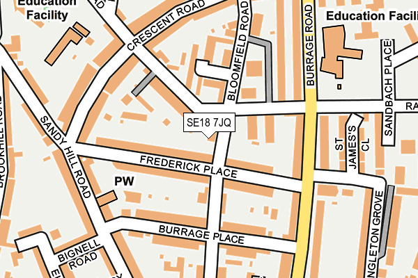 SE18 7JQ map - OS OpenMap – Local (Ordnance Survey)
