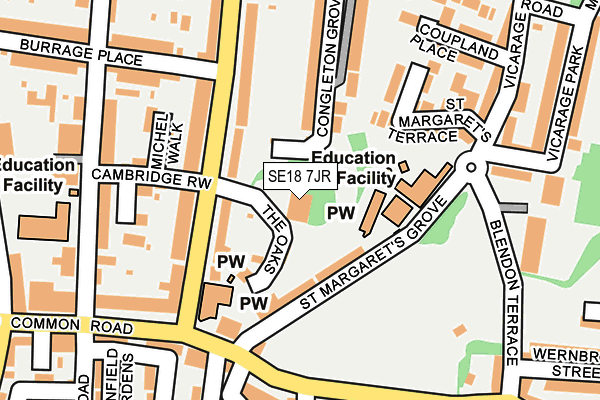 SE18 7JR map - OS OpenMap – Local (Ordnance Survey)