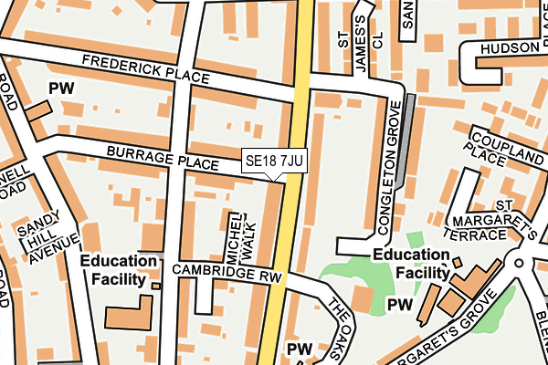 SE18 7JU map - OS OpenMap – Local (Ordnance Survey)