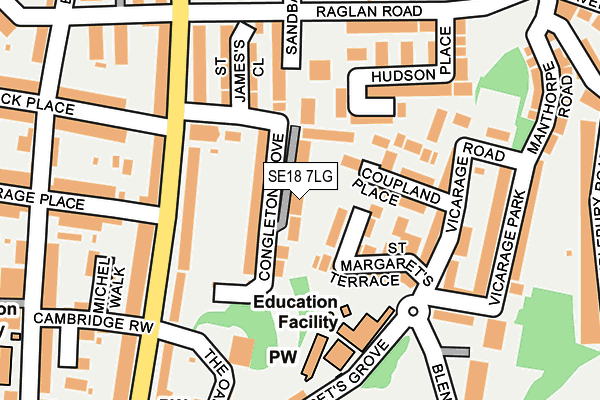 SE18 7LG map - OS OpenMap – Local (Ordnance Survey)