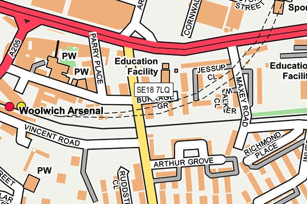 SE18 7LQ map - OS OpenMap – Local (Ordnance Survey)