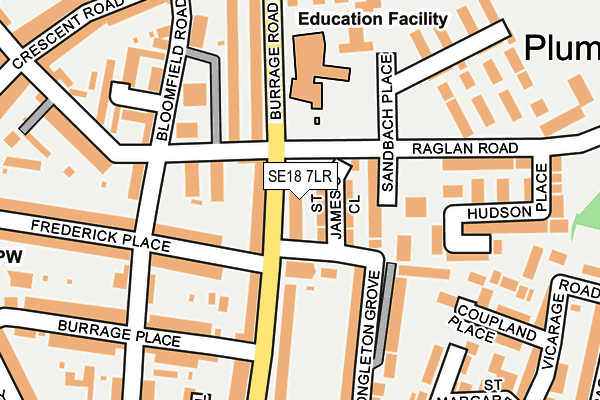 SE18 7LR map - OS OpenMap – Local (Ordnance Survey)