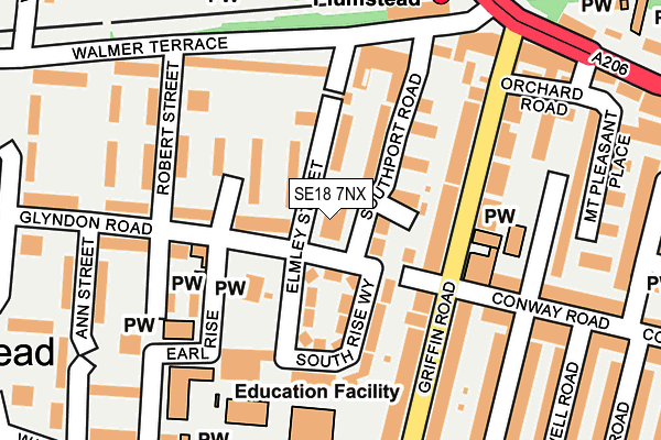 SE18 7NX map - OS OpenMap – Local (Ordnance Survey)