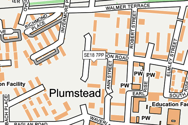 SE18 7PP map - OS OpenMap – Local (Ordnance Survey)