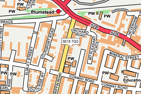SE18 7QG map - OS OpenMap – Local (Ordnance Survey)