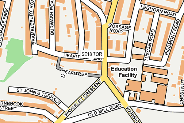 SE18 7QR map - OS OpenMap – Local (Ordnance Survey)