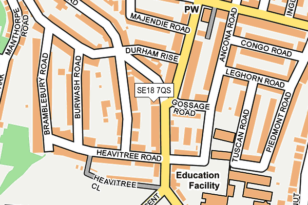 SE18 7QS map - OS OpenMap – Local (Ordnance Survey)
