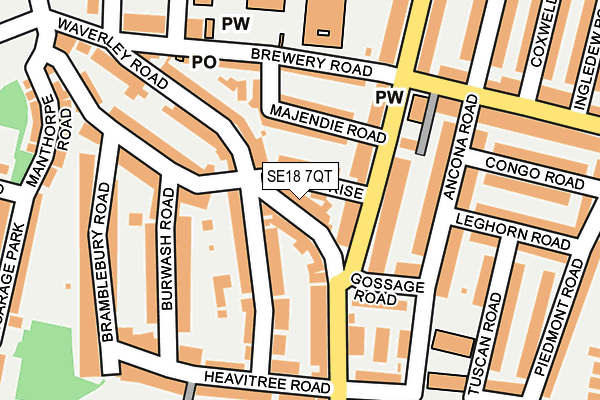 SE18 7QT map - OS OpenMap – Local (Ordnance Survey)