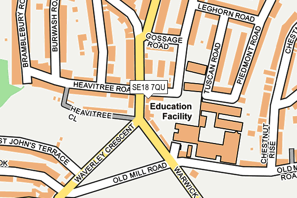 SE18 7QU map - OS OpenMap – Local (Ordnance Survey)