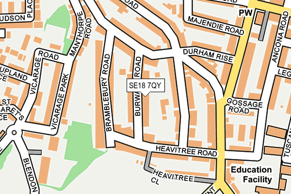 SE18 7QY map - OS OpenMap – Local (Ordnance Survey)