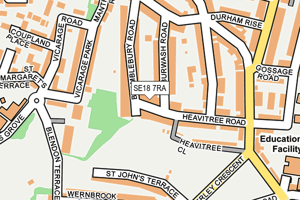 SE18 7RA map - OS OpenMap – Local (Ordnance Survey)