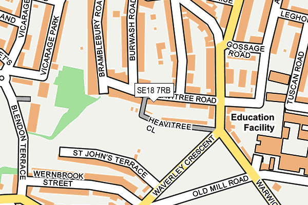 SE18 7RB map - OS OpenMap – Local (Ordnance Survey)