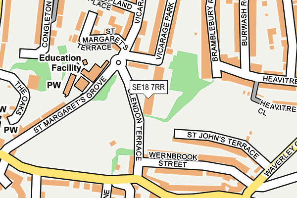 SE18 7RR map - OS OpenMap – Local (Ordnance Survey)