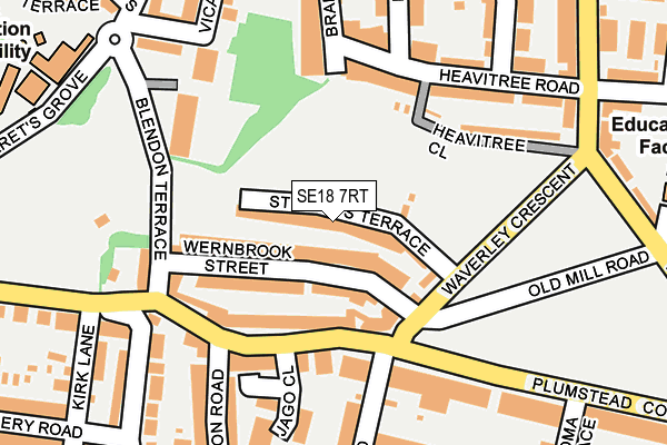 SE18 7RT map - OS OpenMap – Local (Ordnance Survey)