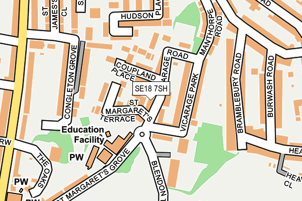 SE18 7SH map - OS OpenMap – Local (Ordnance Survey)