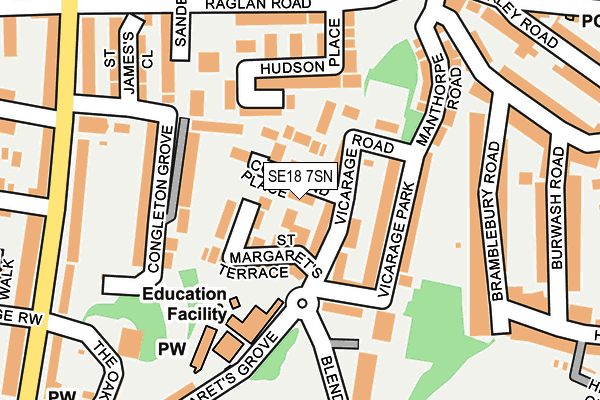 SE18 7SN map - OS OpenMap – Local (Ordnance Survey)