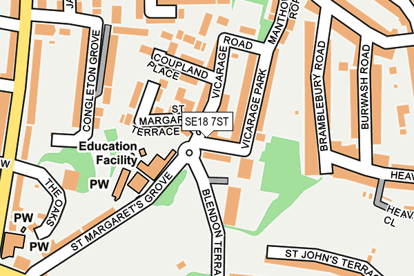 SE18 7ST map - OS OpenMap – Local (Ordnance Survey)