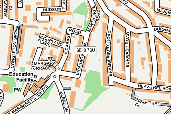 SE18 7SU map - OS OpenMap – Local (Ordnance Survey)