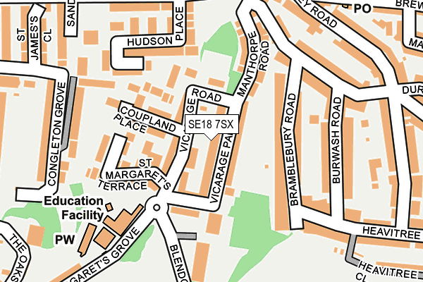 SE18 7SX map - OS OpenMap – Local (Ordnance Survey)