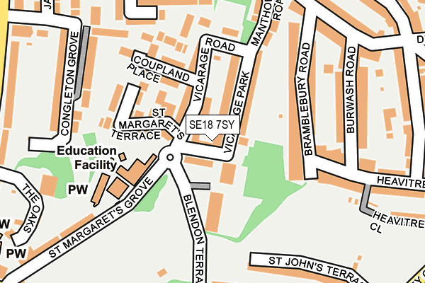 SE18 7SY map - OS OpenMap – Local (Ordnance Survey)