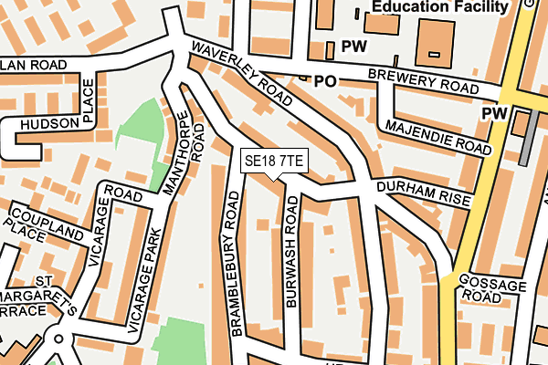SE18 7TE map - OS OpenMap – Local (Ordnance Survey)