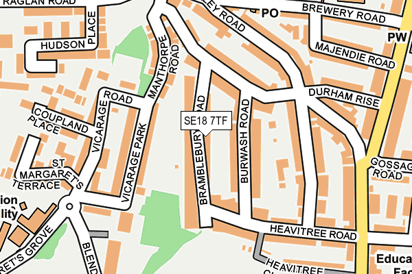 SE18 7TF map - OS OpenMap – Local (Ordnance Survey)