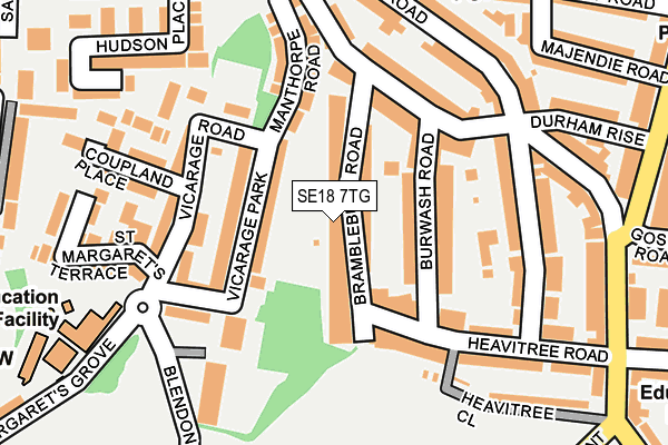 SE18 7TG map - OS OpenMap – Local (Ordnance Survey)